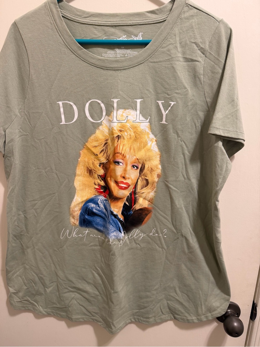 Dolly Sage Graphic Tee with 'DOLLY' Print
